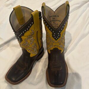 Tin Star Girls Cowgirl Boots, Size 2